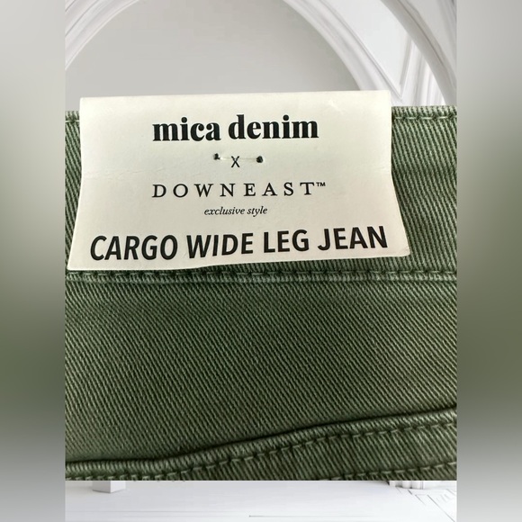 Mica Los Angeles Downeast WideLeg Cargo Jeans. Green. Size: 30 (12) NWT - Picture 8 of 12